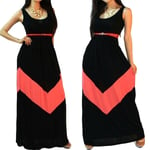 Women Summer Fashion Dress Tunic Maxi Long Black 2xl