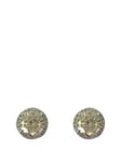 Buckley London The Carat Collection - Canary Halo Solitaire Earrings, Silver, Women