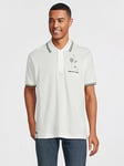 Lacoste Rene Patent Print Pique Polo Shirt - Off White, Off White, Size Xl, Men