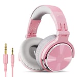 pc gaming headset SFBBBO DJ Headphones With Microphone Over Ear Wired HiFi Monitors Earphones Foldable Gaming Headset For PC Pro-10Pink