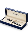 Waterman Expert Ballpoint Pen | Gloss Black with Chrome Trim | Medium Tip | Blue Ink | Gift Box