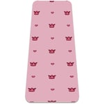 nakw88 Pink Crown Loving Heart Non Slip Yoga Mat Thick Exercise Mats Fitness Mat for Yoga, Pilates & Floor Workouts (72x24in x 6mm) for women girls