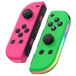 Manette compatible avec Nintendo switch, sans fil Bluetooth Joy-Con Contrôleurs Gamepad (contrôleur non officiel) - ROSE / VERT