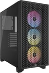 CORSAIR 3000D RGB AIRFLOW Mid-Tower PC Case – 3x AR120 Fans – Black 