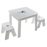 Atmosphera - Table Enfant & 2 Tabourets Bac 57cm Gris