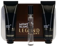Legend Night By Mont Blanc For Men Set: EDP+ASB+Shower Gel (0.25+1.0+1.0)oz New