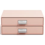 Skrivbordsbyrå med 2 lådor håller A4 Dusty Pink Bigso Box of Sweden