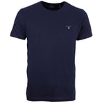 Gant Men's T-Shirt Basic Navy Blue Solid 234100 433