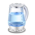Glass Kettle Electric, 1.8 L Led Illuminating Water Kettle Cordless, 1500W Fast Boil Tea Filter Kettle, Auto Shut Off & Overheating Protection, Bpa Free