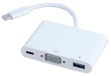 PRO SIGNAL - USB-C to VGA & USB 3.0 Adaptor with Power Delivery, White