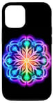Coque pour iPhone 13 Pro Lucky Flower Midnight Silhouettes Mandala Violet