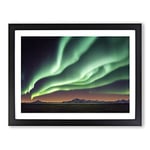 Miraculous Aurora Borealis H1022 Framed Print for Living Room Bedroom Home Office Décor, Wall Art Picture Ready to Hang, Black A2 Frame (64 x 46 cm)