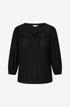 Only Carmakoma - Topp carSandra 3/4 Split Top - Svart