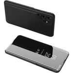 Coque pour Samsung S24 Ultra avec rabat Clear View Case, noir