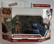STAR WARS CLONE WARS ARMORED SCOUT TANK + BATTLE DROID FIGURE DIORAMA PACKAGE