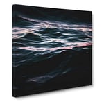 Light Reflecting Upon the Ocean in Abstract Modern Canvas Wall Art Print Ready to Hang, Framed Picture for Living Room Bedroom Home Office Décor, 20x20 Inch (50x50 cm)