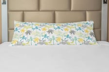 Hawaiian Body Pillow Case Cover with Zipper Tropic Island Palm Trees