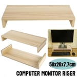Support pour Réhausseur Moniteur Ecran Ordinateur Portable étagère pour ordinateur ou de TV - bois 50x20x7.7cm HB017