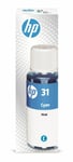 HP 31 Cyan Original Ink Bottle 70ml 1VU26AE HP31