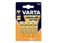 Varta Longlife Extra - Batteri 4 X Aa Type - Alkalisk