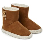 Dunlop Chausson Hommes, Bottines Fourrées Hiver, Chaussons Bottes Homme Intérieur Extérieur, Pantoufles Chaudes Semelles Antidérapantes Mémoire de Forme, Cadeau Original ,Brun,41 EU