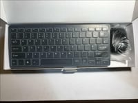 Black Wireless Small Keyboard & Mouse for Samsung UN65ES8000 65-Inch SMART TV