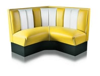 Diner booth - retro soffa 120 cm hörna (Modell: TURKOS/VIT)