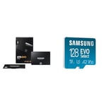 Samsung SSD 870 EVO, 1 TB, Form Factor 2.5 and rdquo;, Intelligent Turbo Write & EVO Select 128GB microSDXC UHS-I U3 130MB/s Full HD and 4K UHD Memory Card inc. SD-Adapter (MB-ME128KA/EU), Blue