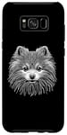 Coque pour Galaxy S8+ Line Art Poméranien Pomeranians Chien