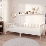 Dagbädd med madrass 90x200 cm vit massiv furu