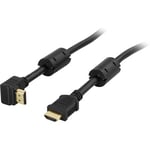 HDMI-kabel, 4K/3D, vinklad, 0,5 meter - Svart