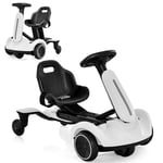 6V gokart elektrisk driftbil för barn elektrisk gokart med 2-vägs justerbar sits vit