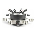 DOC264 Appareil a fondue électrique 1000W - 1,8L - 8 fourchettes a fondue et collerette incluses - Thermostat ajustable - Inox - Livoo
