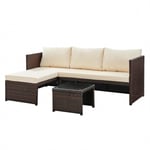 Havana Rattan Garden Furniture L Shape Sofa Set