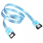 SATA 3.0 Kabel Blå Transparent 0.5m (2-pack)