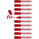 edding 500 permanent marker - red - 10 pens - chisel tip 2-7 mm - waterproof, qu