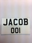 FSSS Ltd ENGRAVED NP NUMBER PLATES FOR CHILDRENS LITTLE TIKES COZY COUPE RIDE ON TOYS (WHITE)