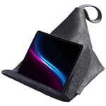 Izabela Peters® Designer Bean Bag Cushion Pillow Stand for IPad, Tablet, Kindle, Phone – The Holder Supports Devices At Any Angle – Luxurious Shimmer Velvet – Graphite | Signature Colour Collection