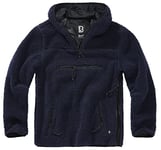 Brandit Men's Teddy Fleece Worker Sweater, Navy, S