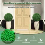 Set med 2 buxbombollar, buxbombollar, UV-beständig topiary, konstgjord växt, dekorativ växt, mörkgrön