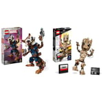 LEGO 76282 Marvel Rocket et Bébé Groot, Jeu de Construction pour Enfants, Film & 76217 Marvel Je s'Appelle Groot, Jouet de Cadeau de Noël, et Figurine du Bébé dans Le Film, Les Gardiens