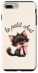 Coque pour iPhone 7 Plus/8 Plus Le Petit Chat Coquette - Adorable petit chat français noeud rose