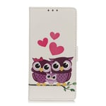 KM-WEN® Case for Motorola Moto E6 Plus (6.1 Inch) Book Style Cute Owl Pattern Magnetic Closure PU Leather Wallet Case Flip Cover Case Bag with Stand Protective Cover Color-1