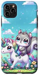 Coque pour iPhone 11 Pro Max Kawaii Squirrel on Unicorn Daydream