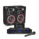 XR 10" Party Speakers and Amplifier, DJ Mixer & PA Mic FPL1000 with Bluetooth
