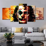 BJWQTY Frameless-Joaquin Phoenix Joker Movies Picture Print Poster Picture Canvas Painting Home Decoration Wall Art5 pieces_40X60_40X80_40X100Cm