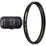 Sigma 105mm F2.8 EX DG OS HSM Macro Lens for Nikon DSLR Camera & Amazon Basics UV Protection Filter - 62 mm