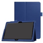 Litchi Lommeboketui for Huawei MediaPad T3 10 - Mørkeblå