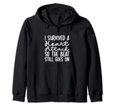 I Survived A Heart Attack So The Beat Still Goes On Zip Hoodie