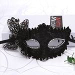 Mode Lyx Venetiansk Maskerad Mask Kvinnor Flickor Sexig Fox Ey Black ONESIZE Black ONESIZE